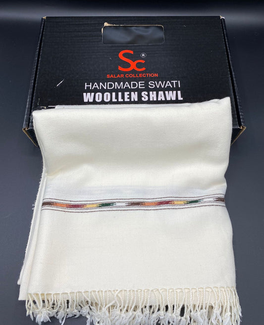 Australian sahidar white cream color woolen shawl