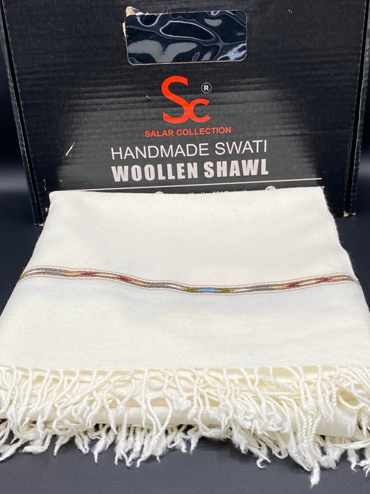 72 premium quality shawl white color pure hand made 100% woolen shawl