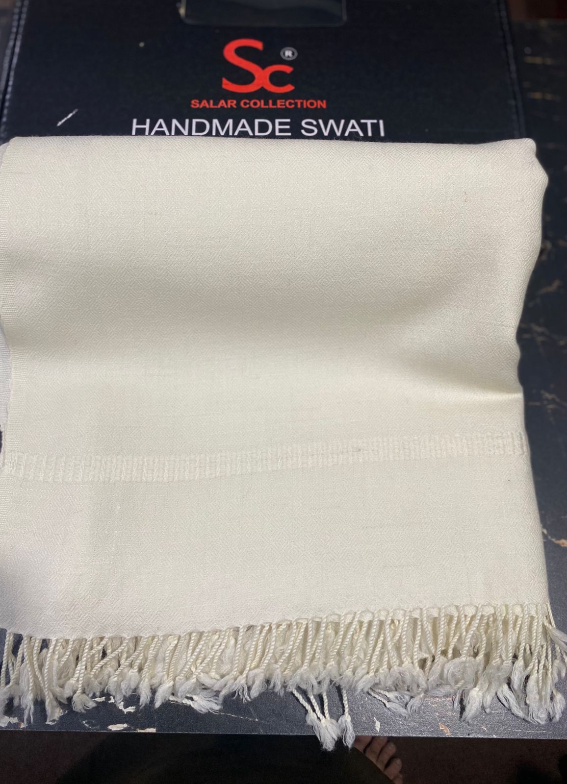 64 woolen shawl pure handmade woolen shawl Cream Color