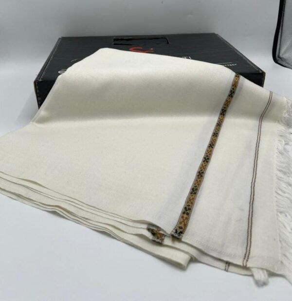 Pashmina Swati White Wool Shawl